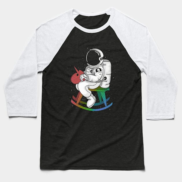 astronaut boy riding woor unicorn Baseball T-Shirt by daizzy